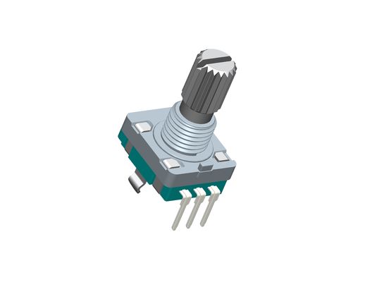 EC11 Incremental Rotary Encoder 15 Pulses , 30 Detent 10mA 5V DC Metal Shaft Vertical Mount