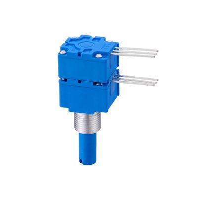 Horizontal Rotary Potentiometer Dual Gang 100K Resistance Value Rotational Life 100000 Cycles For Home Appliance